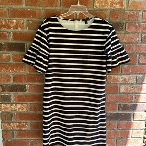 Kate Spade Black and White Striped Mini Dress Trad Ivey Prep Classic